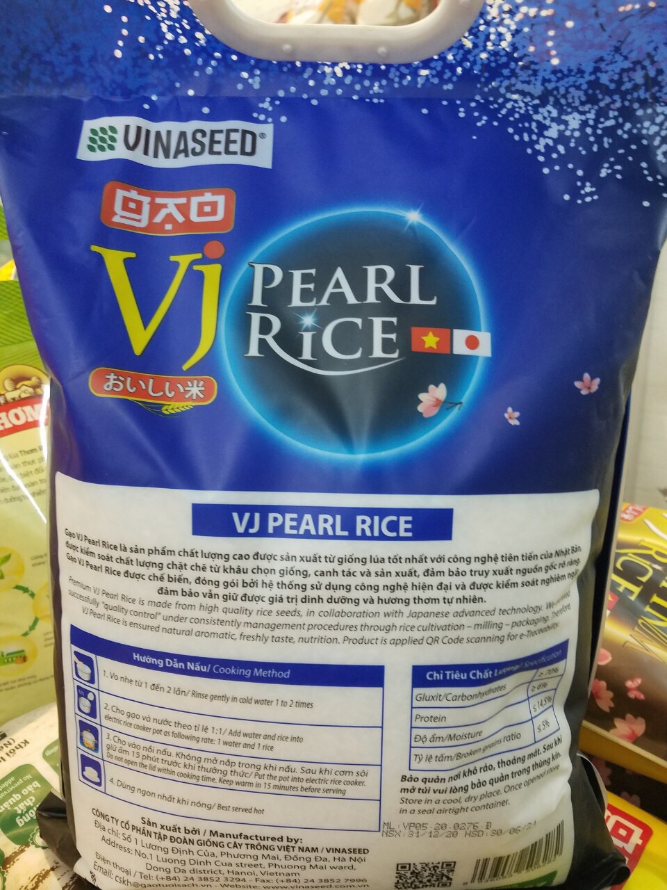 [Chính hãng] Gạo VJ Pearl Vinaseed (Túi 5kg)