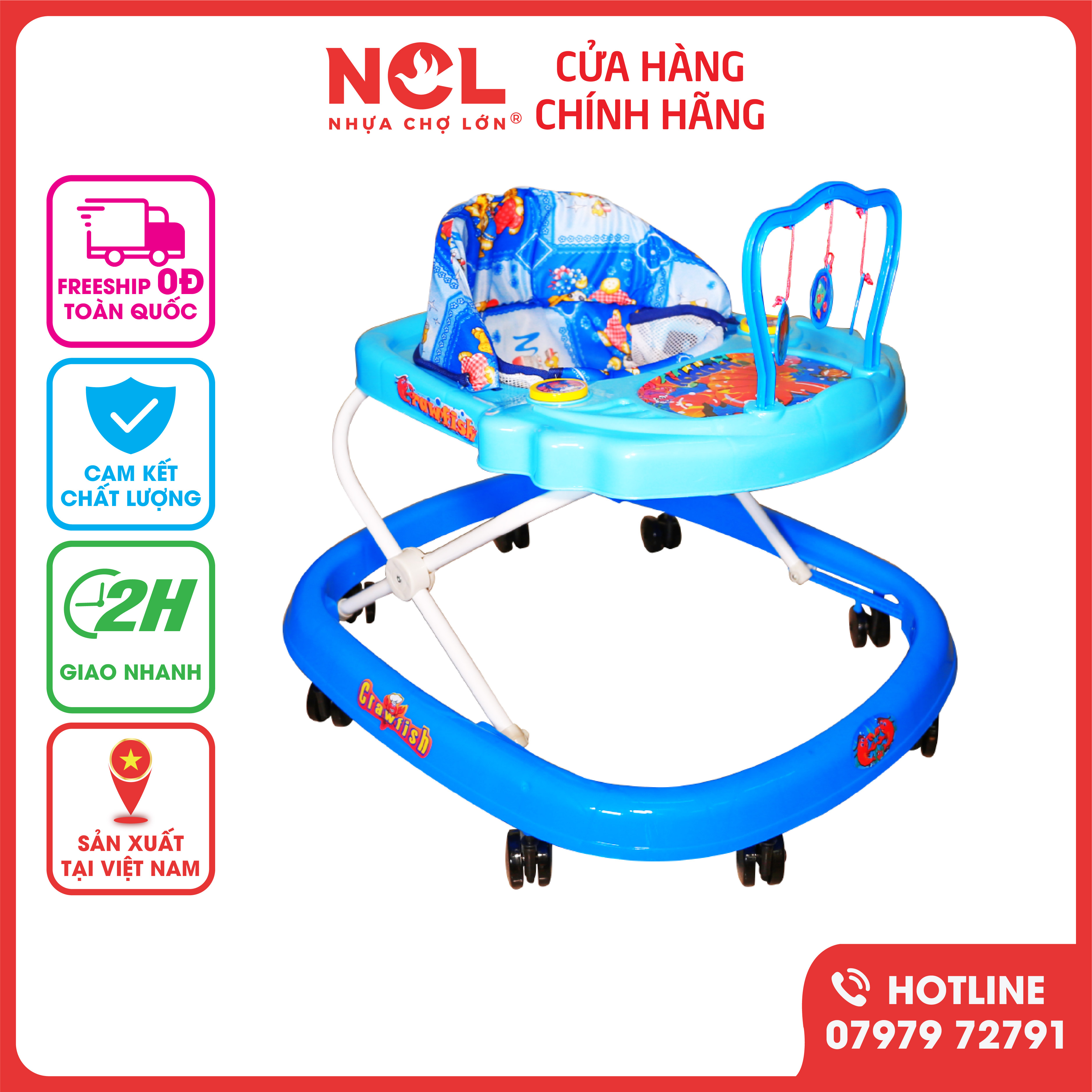 Xe Tập Đi Nhựa Chợ Lớn L3 Con Tôm Dành Cho Bé Từ 6 - 12 Tháng - M1390A-XTĐ