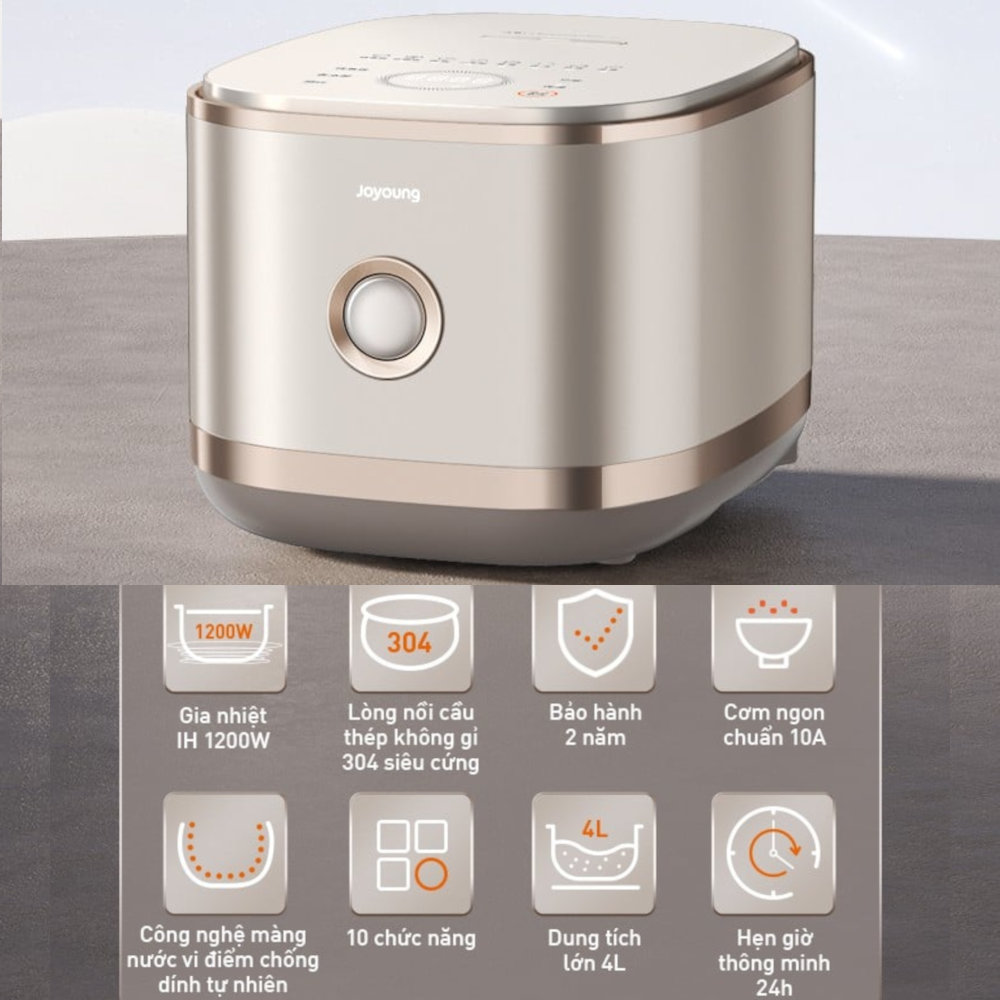 Nồi cơm điện tử cao tần ruột Inox chống dính tự nhiên Hàn Quốc JNRC-401 dung tích 1.5L - Hàng chính hãng