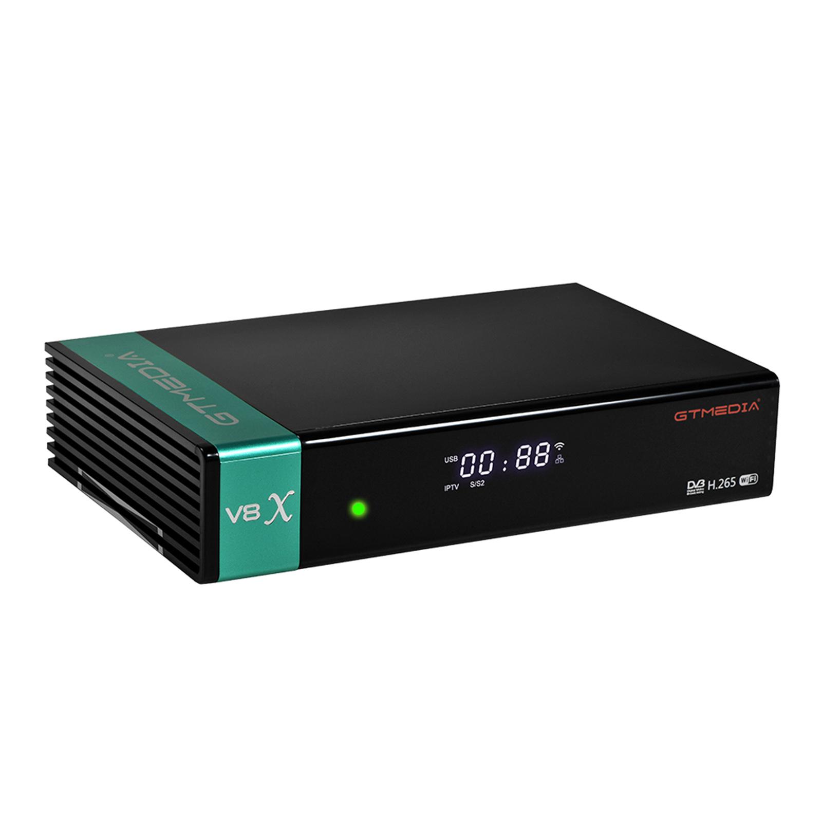 Bộ thu tín hiệu kỹ thuật số GTMEDIA V8X DVB-S / S2 / S2X FTA Hộp giải mã tín hiệu số Full HD 1080P Điều khiển từ xa Tích hợp WiFi H.265 V8