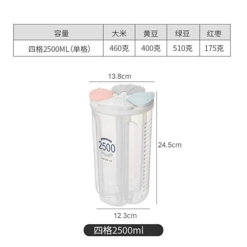 Hộp đựng đồ khô có chia ngăn