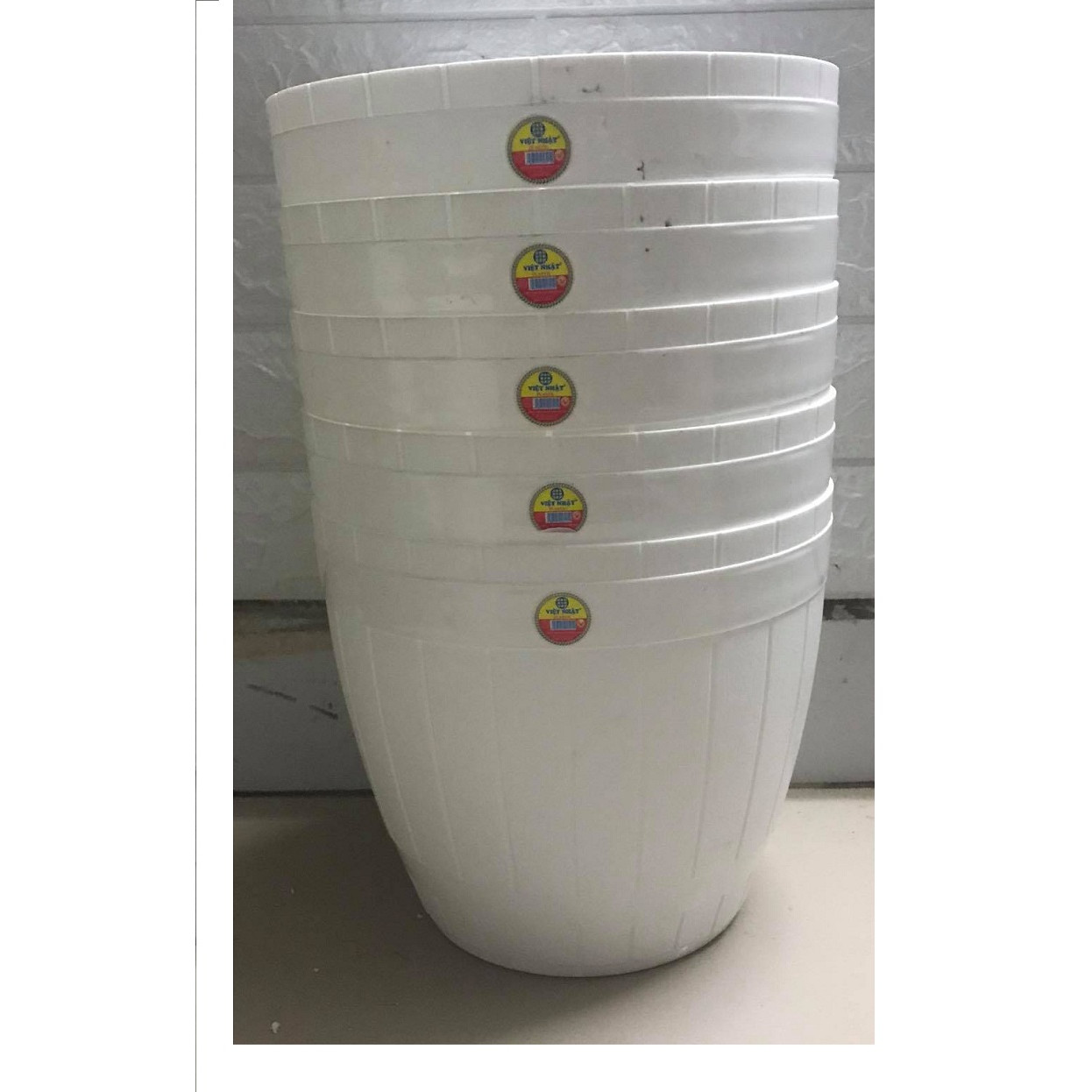 5 Chậu Nhựa Trồng Cây Việt Nhật Plastic No.2227 Màu Trắng