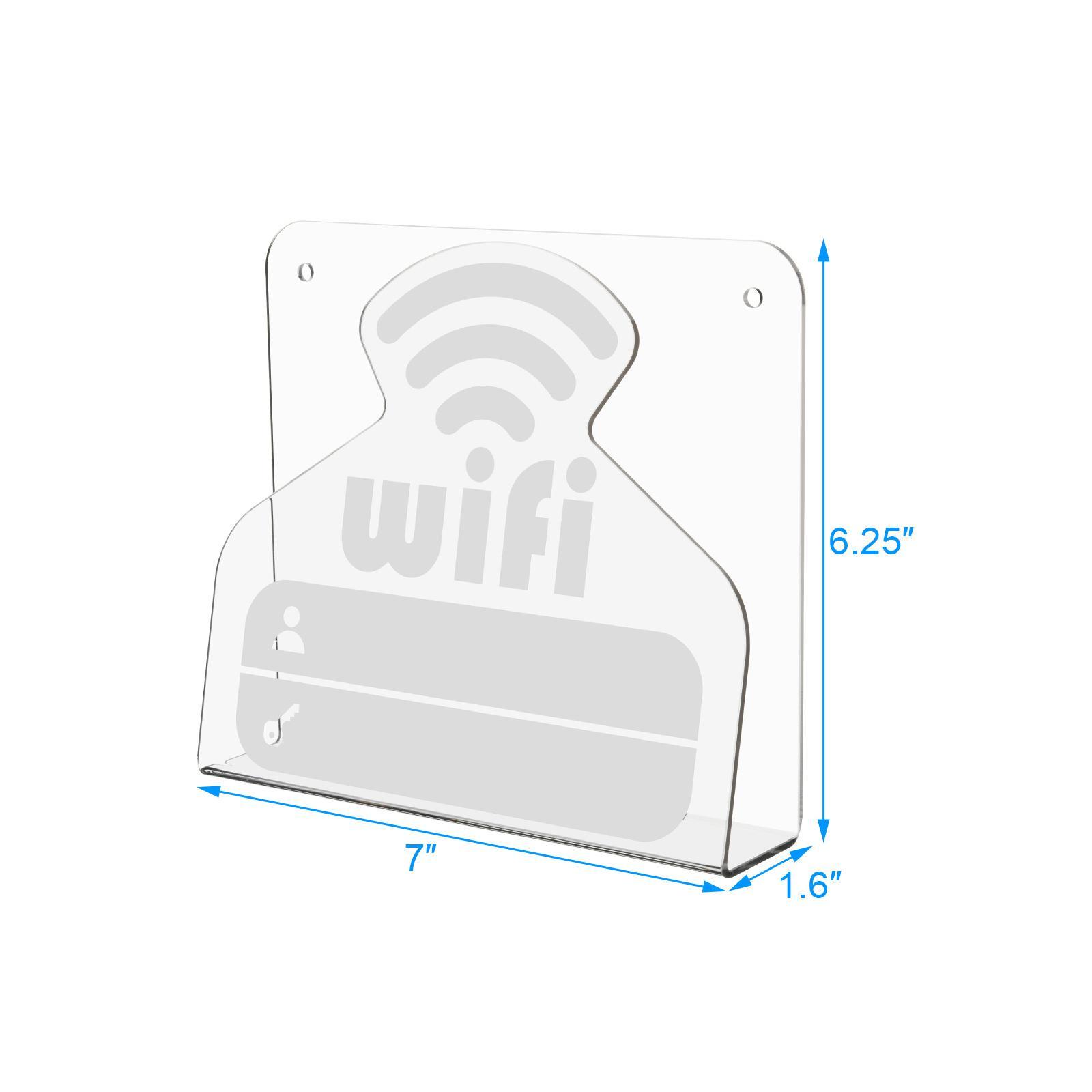 WiFi Pattern Password Sign Acrylic Clear Reusable for Reception Hotel Office