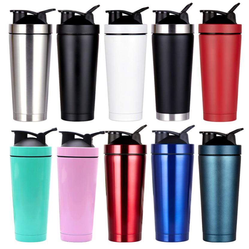 Hình ảnh Bình lắc inox shaker tập gym, tập thể thao, có giữ nhiệt và quai xách – Kèm Bóng Lò Xo Lắc - Chính hãng miDoctor