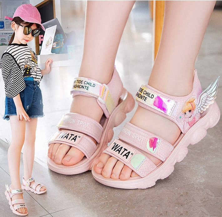 Sandal cho bé gái - giày đi học cho bé gái ( Mẫu mới nhất in hình công chúa ) TTV59