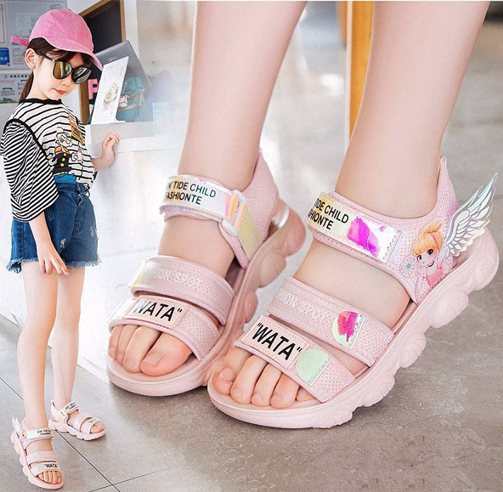 Sandal cho bé gái - giày đi học bé gái ( Mẫu mới nhất in hình công chúa ) STL059