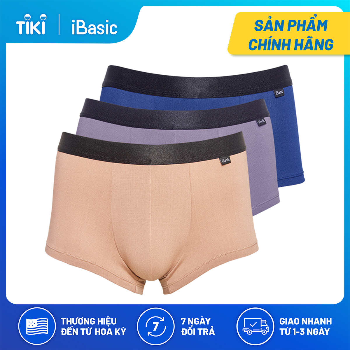 Combo 3 quần lót nam thun boxer Espresso iBasic PANM103