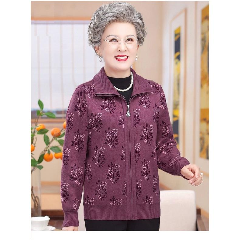 Áo len Khoá kéo cao cấp cho người trung niên, người già - Hồng,3XL