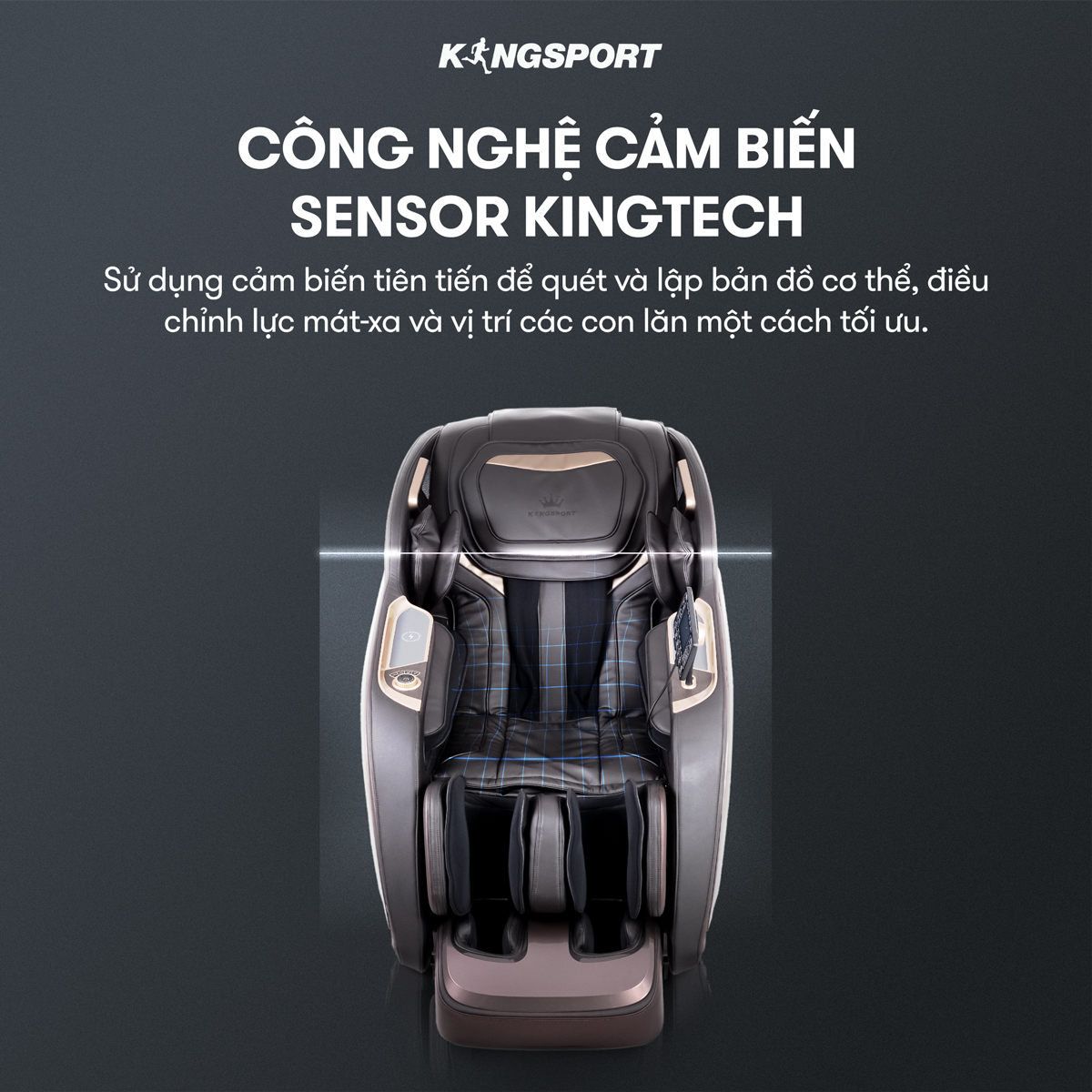 Ghế massage toàn thân cao cấp KINGSPORT DELUXE G97 chế độ massage 3D Ultra, 10 chương trình massage tự động