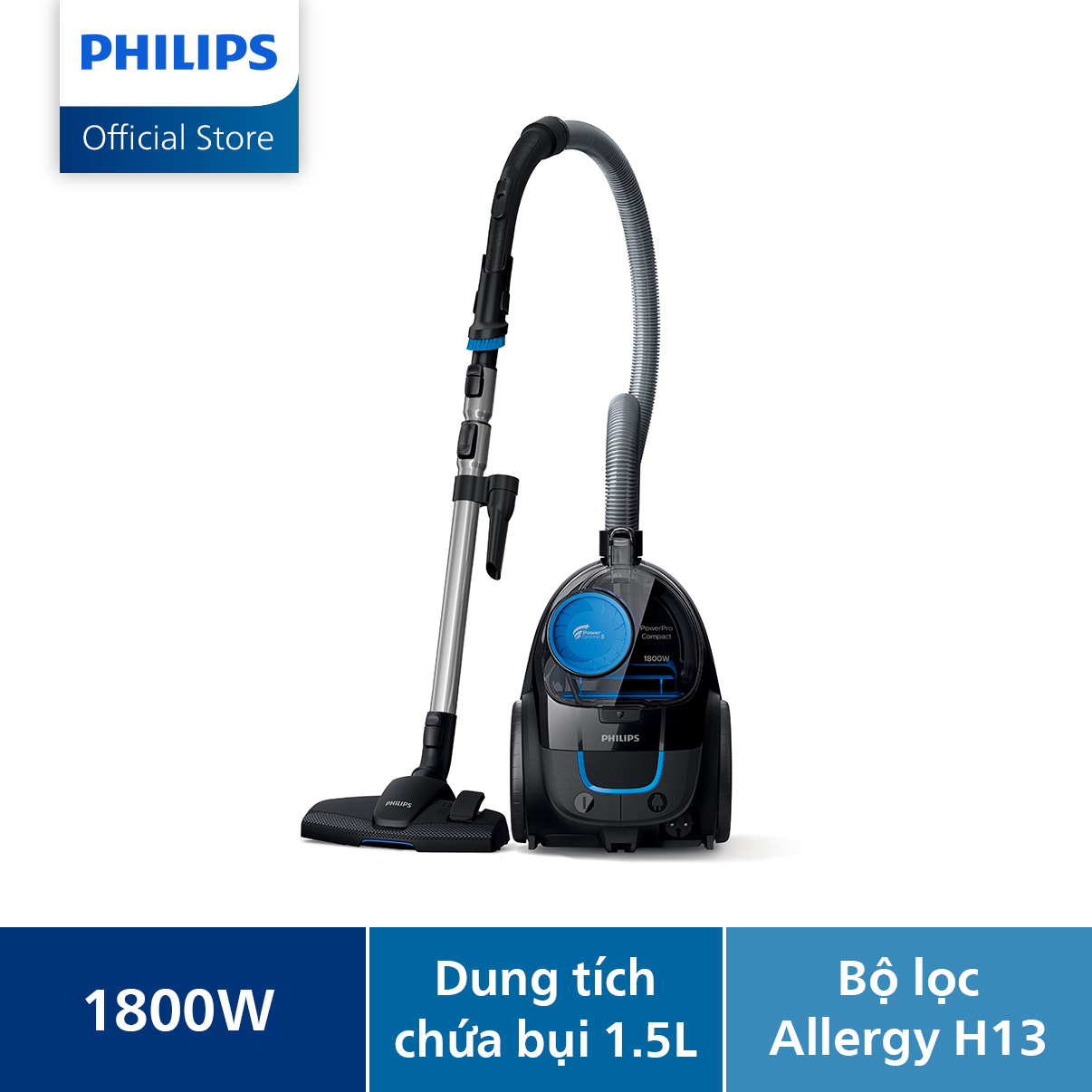Máy Hút Bụi Philips FC9350/01 Hộc PowerCyclone 5 - Hàng Chính Hãng