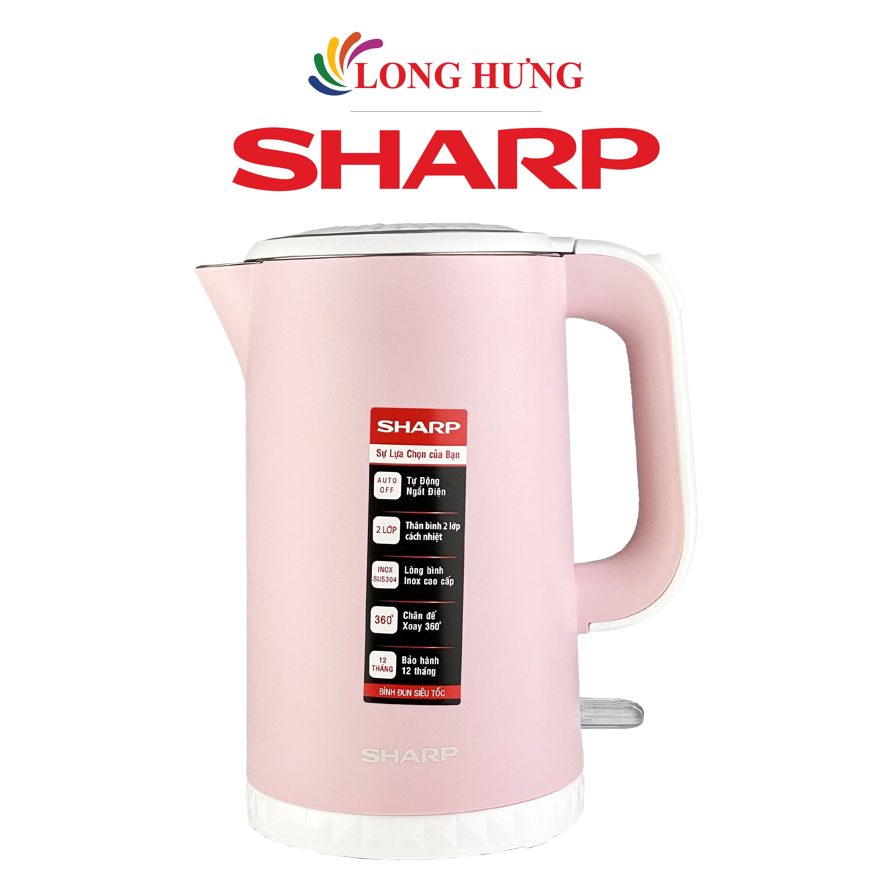 Bình đun siêu tốc Sharp 1.7 lít EKJ-17EVPS - Hàng chính hãng