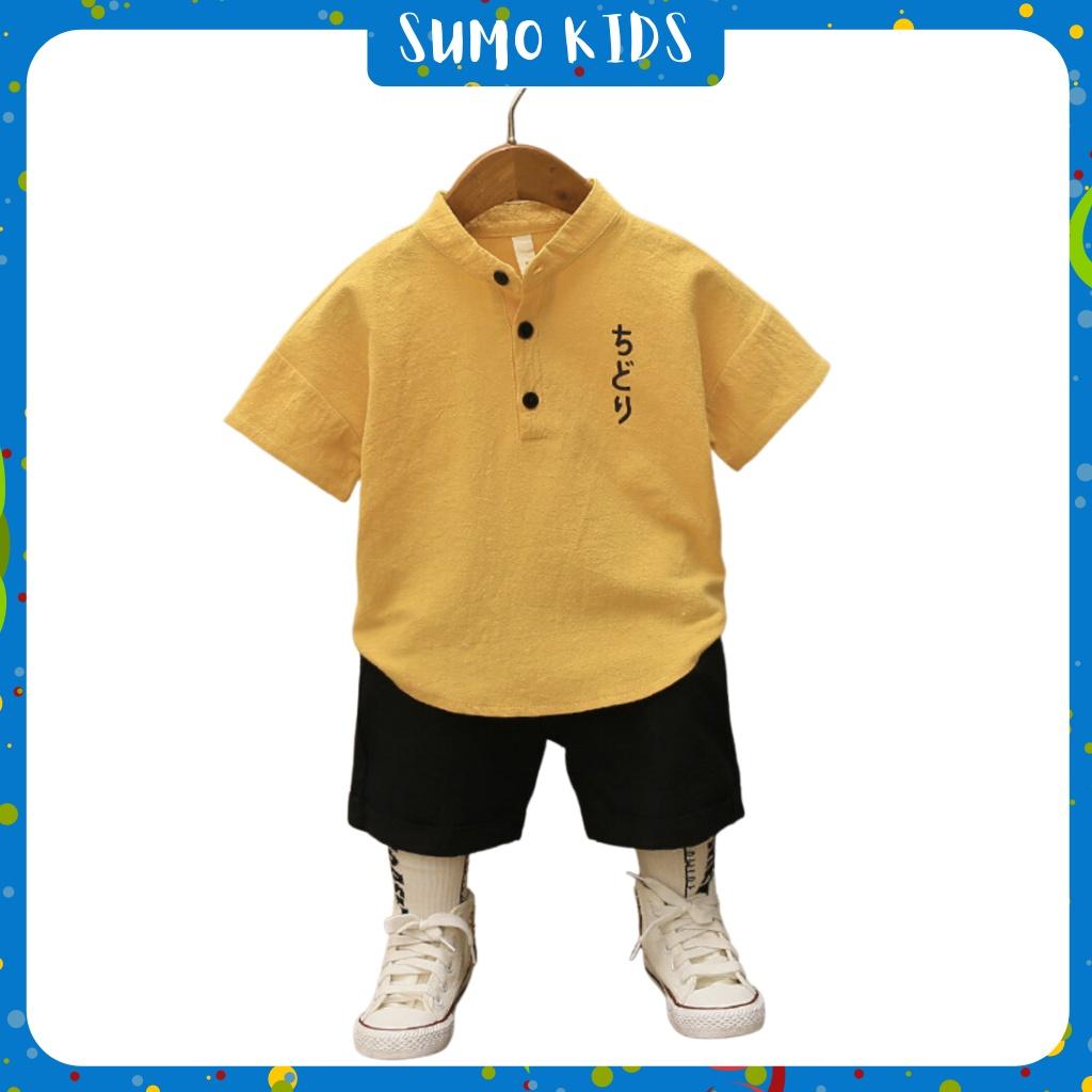 Bộ Cộc Tay Cho Bé Trai In Hình Suduku Chất Đũi Cực Mát Cho Bé Từ 7-26kg Hàng Cao Cấp - SUMO KIDS