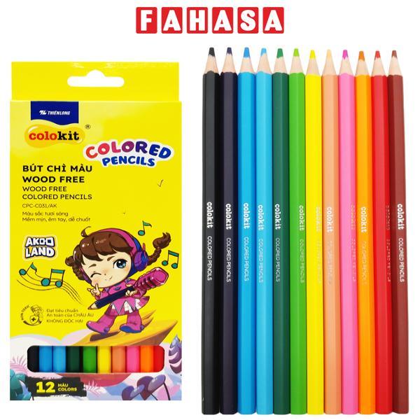 Hộp 12 Bút Chì Màu Wood Free - Colokit CPC-C031/AK - Nhân Vật Cici Akooland Thế Giới Học Cụ Thần Kỳ