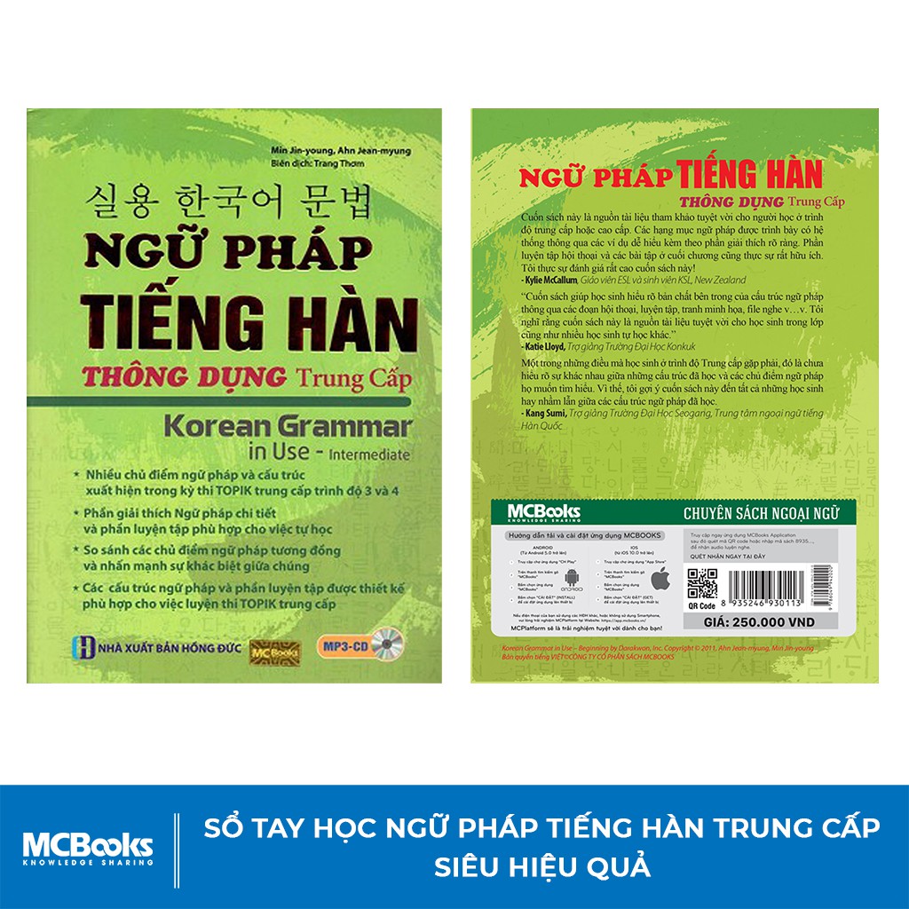 Sách Ngữ Pháp Tiếng Hàn Thông Dụng Trình Độ Trung Cấp - Korean Grammar in use Intermediate - Học Kèm App Online