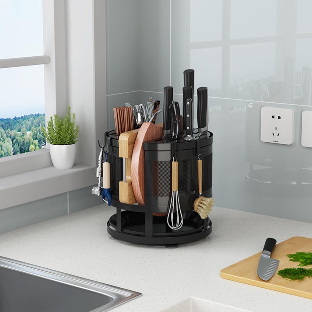 Kệ dao thớt xoay 360 độ - Thiết kế thông minh - Thép chống gỉ sơn tĩnh điện 5 lớp - Giao nhanh - Đổi mới dễ dàng