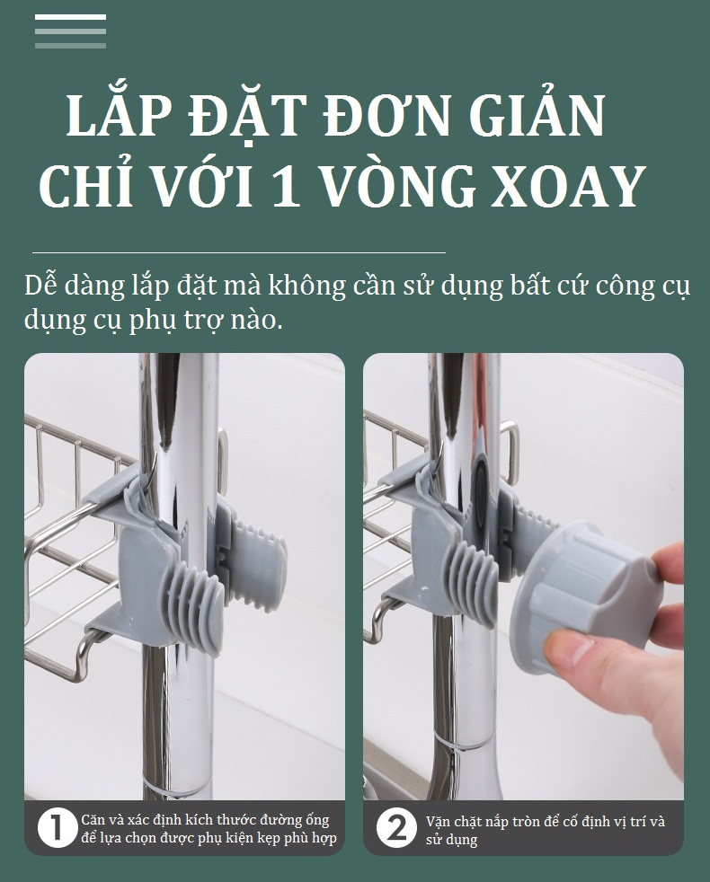 Giá Để Giẻ Rửa Bát, Nước Rửa Chén Đa Năng Inox cao cấp