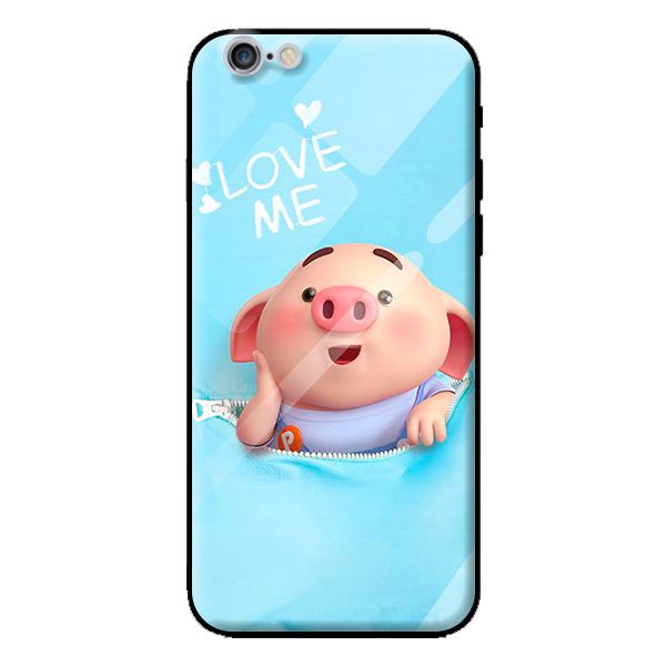 Ốp kính cho Iphone 6s mẫu LOVE HEO 1 - Hàng chính hãng