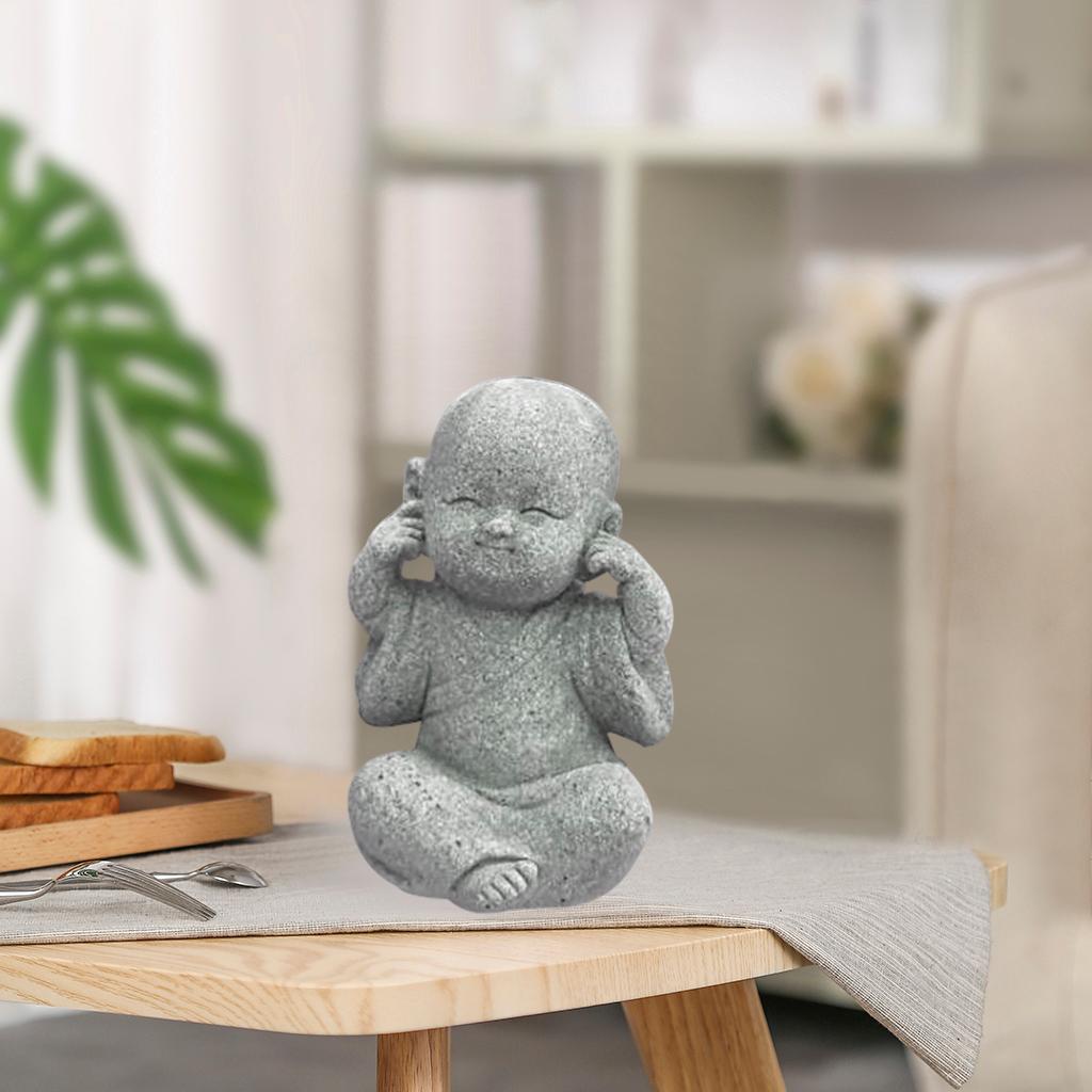 Mini Buddha Statue Monk Tea Pet Miniature Buddha Figurine Chinese Style Table Decoration Fengshui Ornament Decorative for Home Office