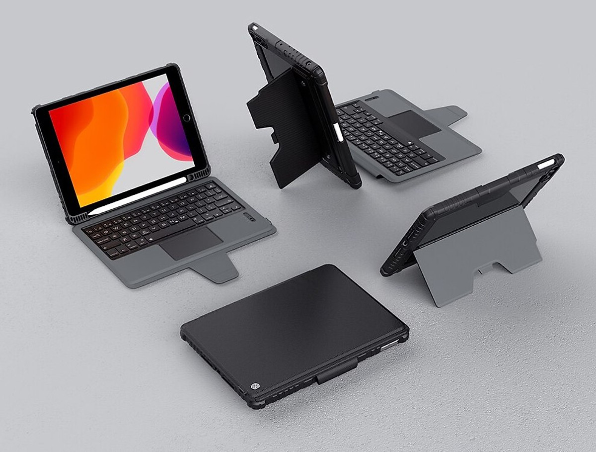 Bao da dành cho iPad Gen 9 2021 kèm bàn phím bluetooth có bàn di chuột Magic Keyboard TouchPad hãng Nillkin - Hàng nhập khẩu