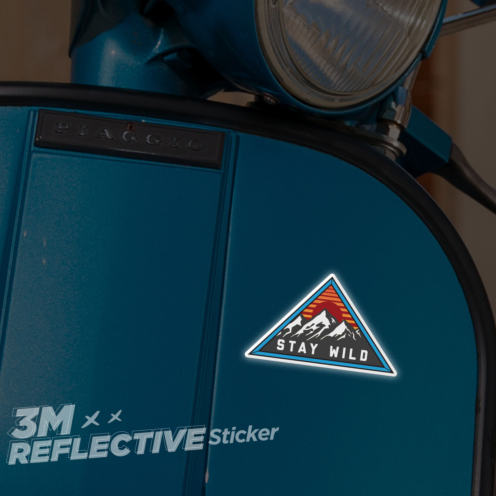 STAY WILD MOUNTAIN 3M - Reflective Sticker Die-cut Hình dán phản quang thương hiệu STICKER FACTORY