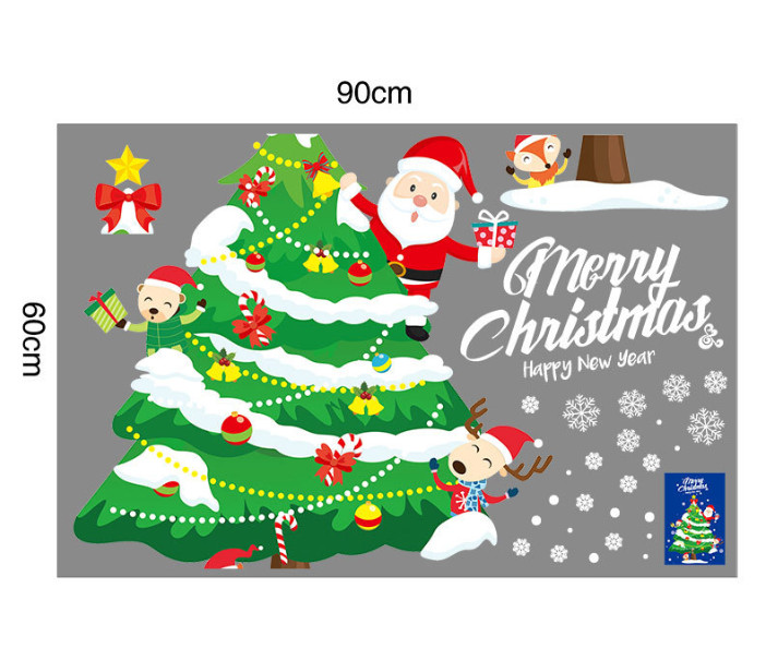 Cây thông Noel - Decal 2 mặt hình dán trang trí kính gương