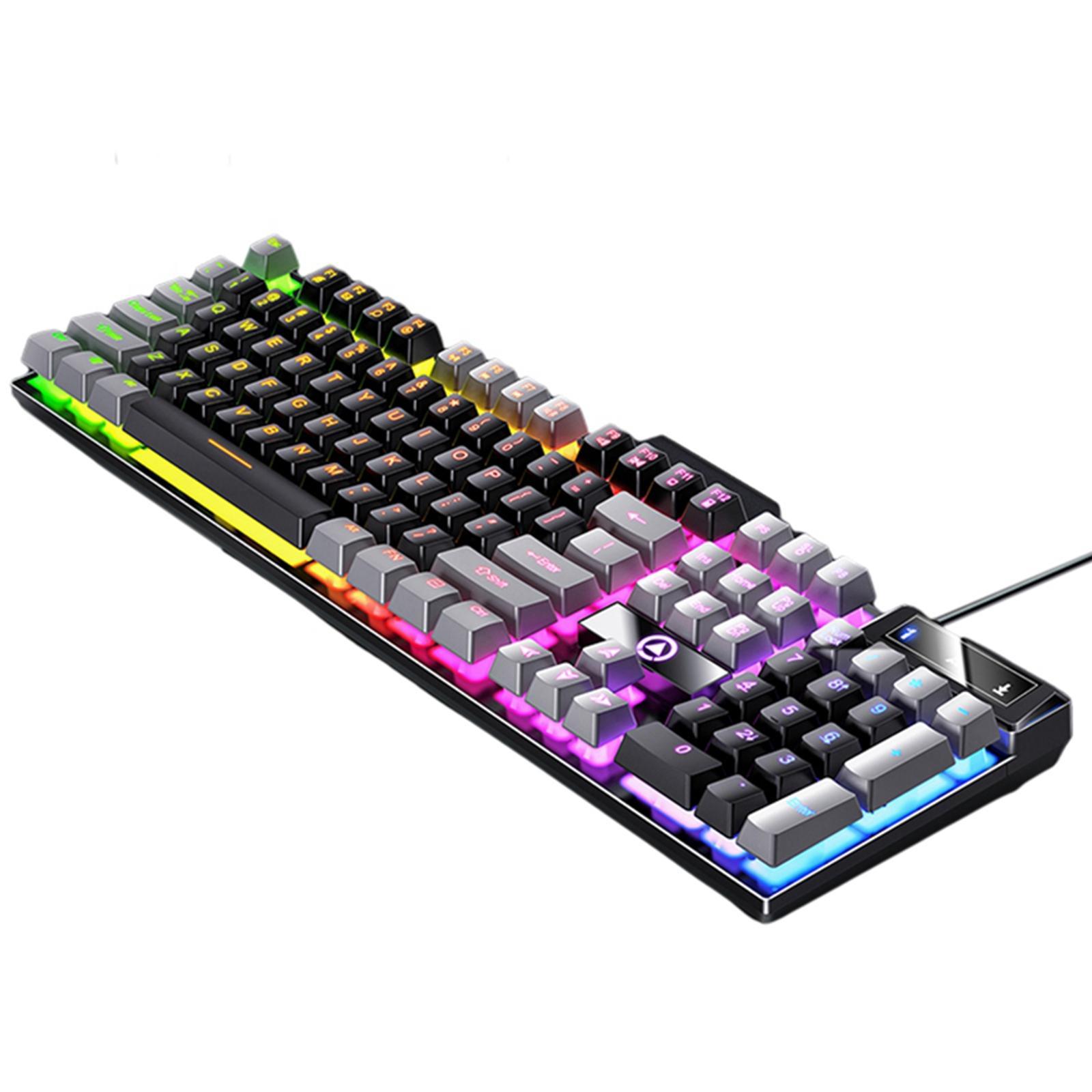 Mechanical Gaming Keyboard USB RGB Backlit for PC Game Office