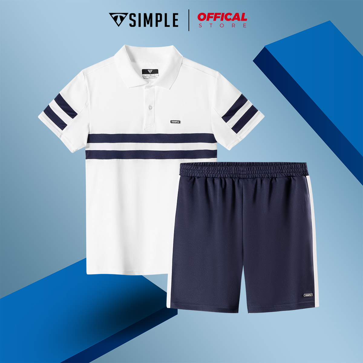 Bộ Thể Thao Nam Polo TSIMPLE vải cotton cá sấu cao cấp B02001