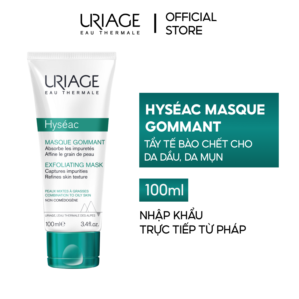 Mặt nạ, tẩy tế bào chết cho da dầu, mụn URIAGE HYSÉAC MASQUE GOMMANT 100ml