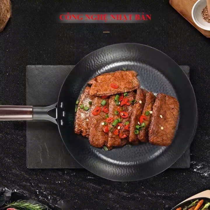 Chảo Vân Đá Chống Dính 3 Lớp Size 28cm, Chảo Chiên Ngập Dầu Sâu Lòng  - HÀNG CHÍNH HÃNG MINIIN