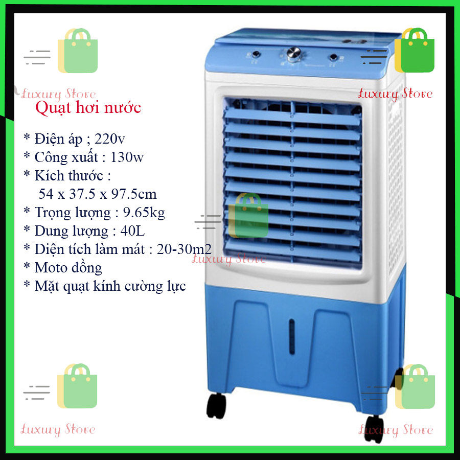 Quạt hơi nước điều hòa không khí, Loại 35L , Công suất 130w - Thích hợp với các không gian mở có diện tích khoảng 30m2 - LLS