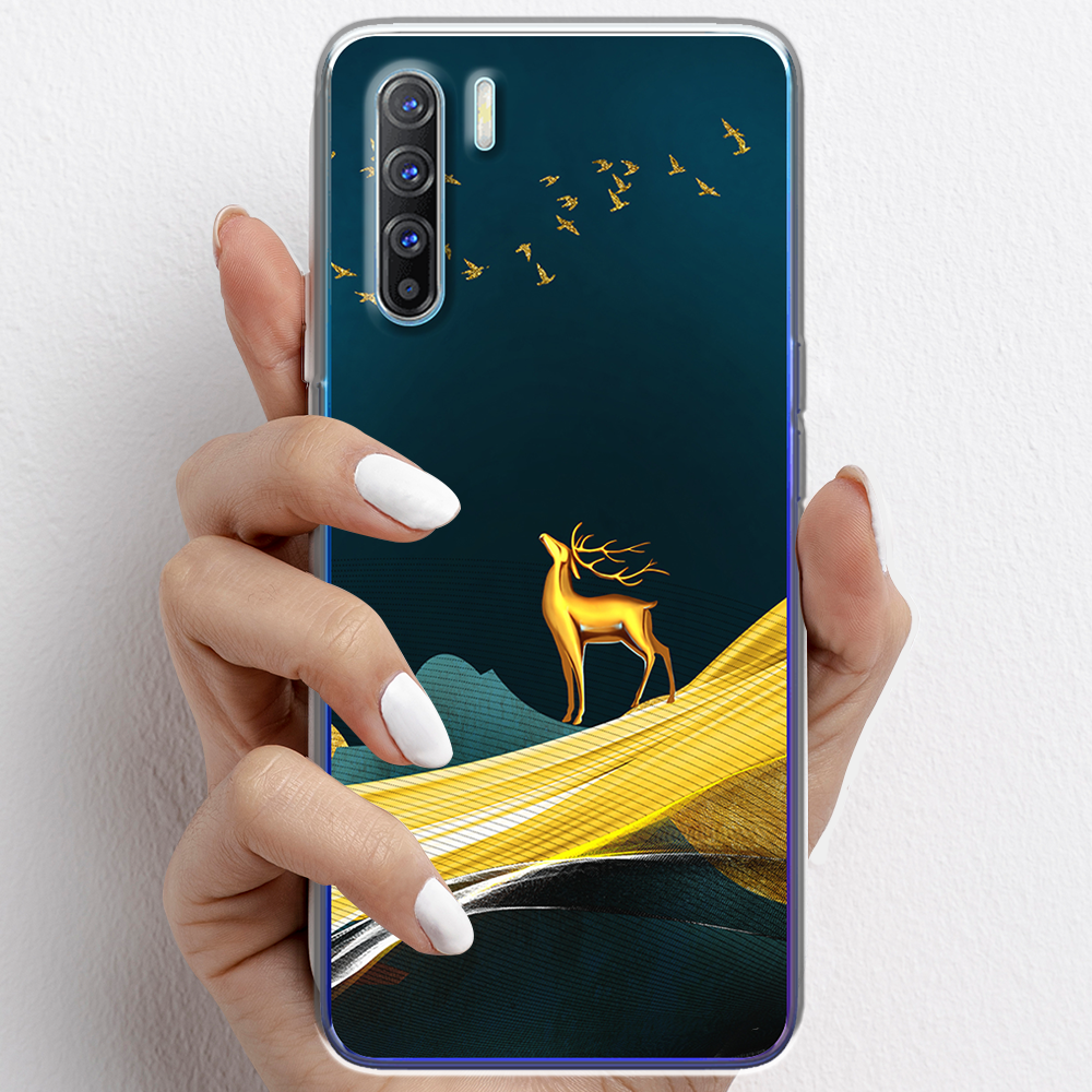 Ốp lưng cho Oppo Reno3, Reno3 Pro nhựa TPU mẫu Nai vàng
