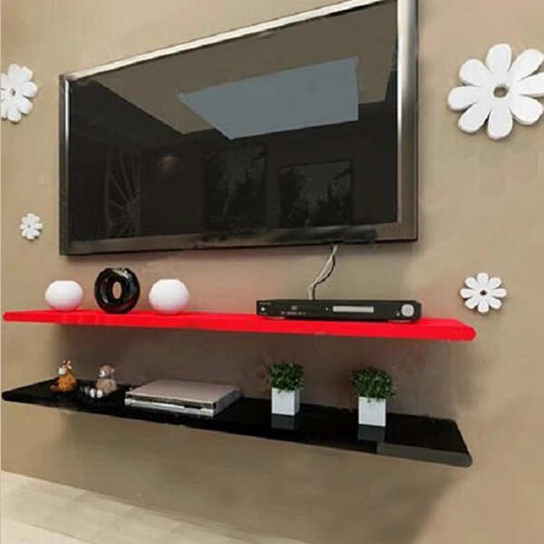 Kệ Treo Tường 3 Thanh Ngang Dài 80cm x Sâu 15cm Màu Đỏ