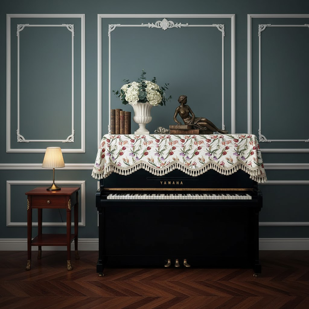 Khăn phủ đàn piano cơ đàn piano điện tử 88 phím sang trọng cổ điển giáng sinh noel năm mới Tết - Hàng chính hãng