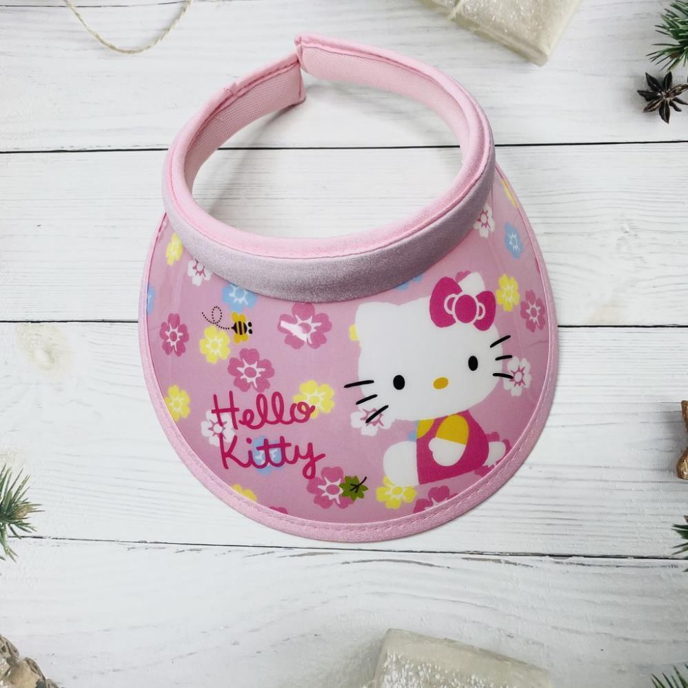 Mũ nửa đầu, nón đi biển cho bé in hình mèo hello kitty đáng yêu, cực sành điệu