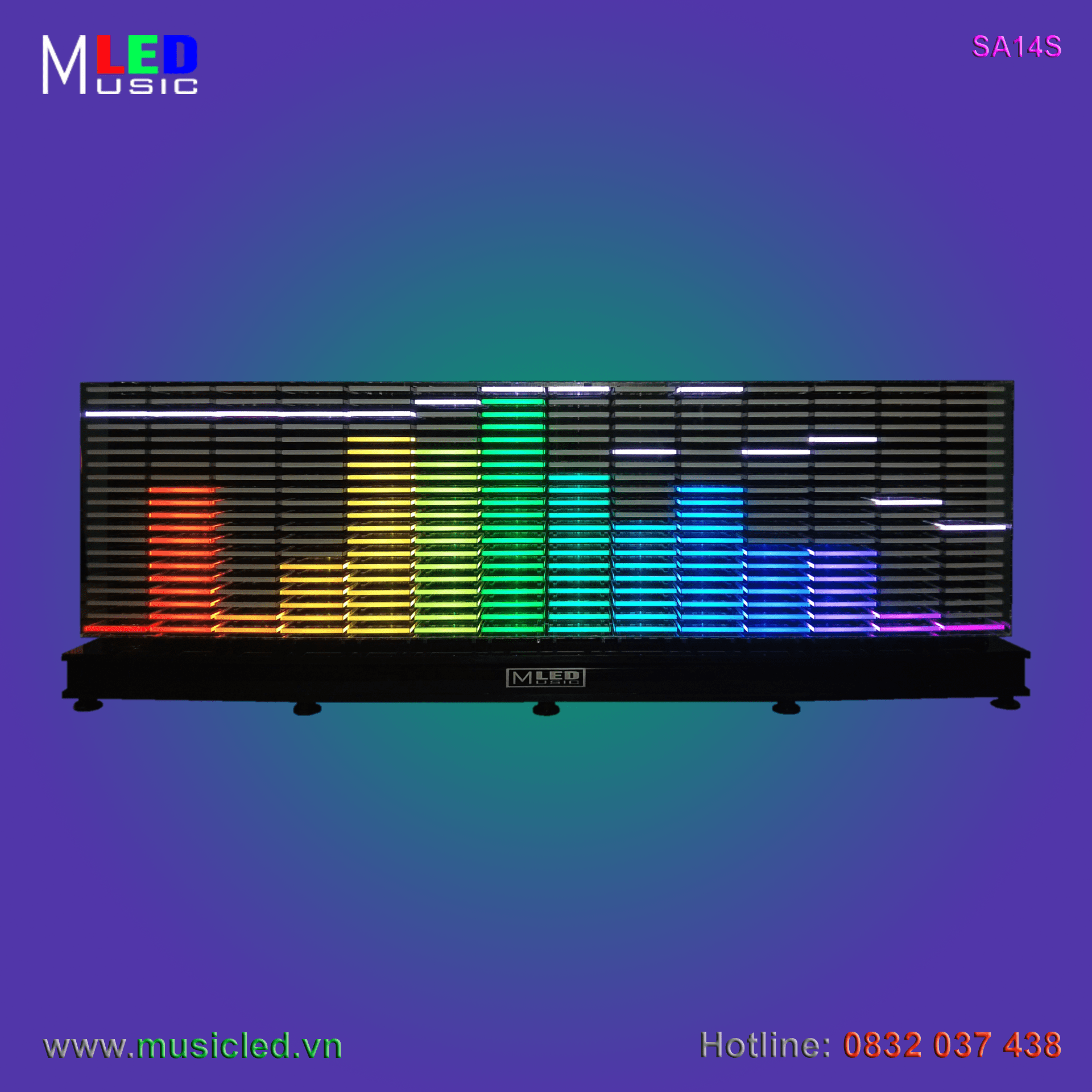 Dàn đèn Music LED nháy theo tần số nhạc 14 cột để bàn