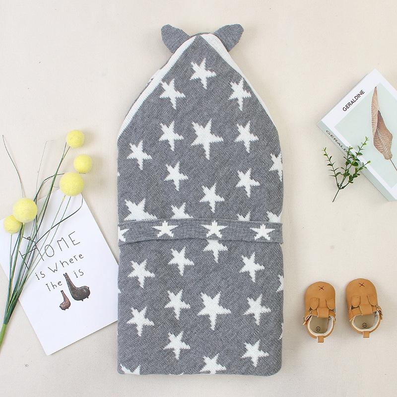 Cho Bé Xe Đẩy Dệt Kim Giấc Ngủ Của Trẻ Sơ Sinh Bao Tải Dệt Ấm Áp Slaapzak Bao Da Mềm Kid Sleepsack Footmuff SƠ SINH Swaddle