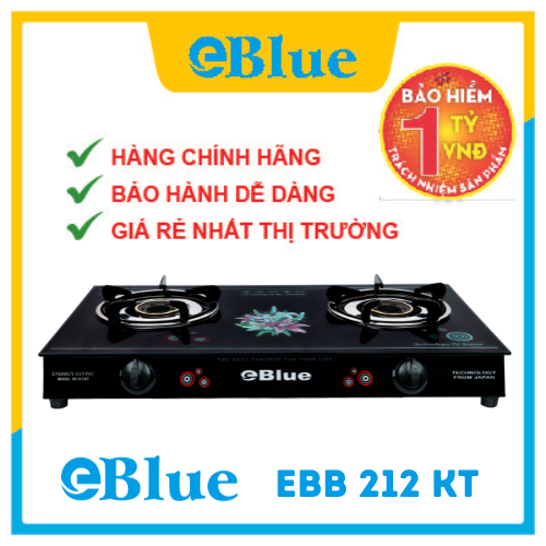 Bếp gas đôi mặt kính Eblue SV 212 KT hàng chính hãng