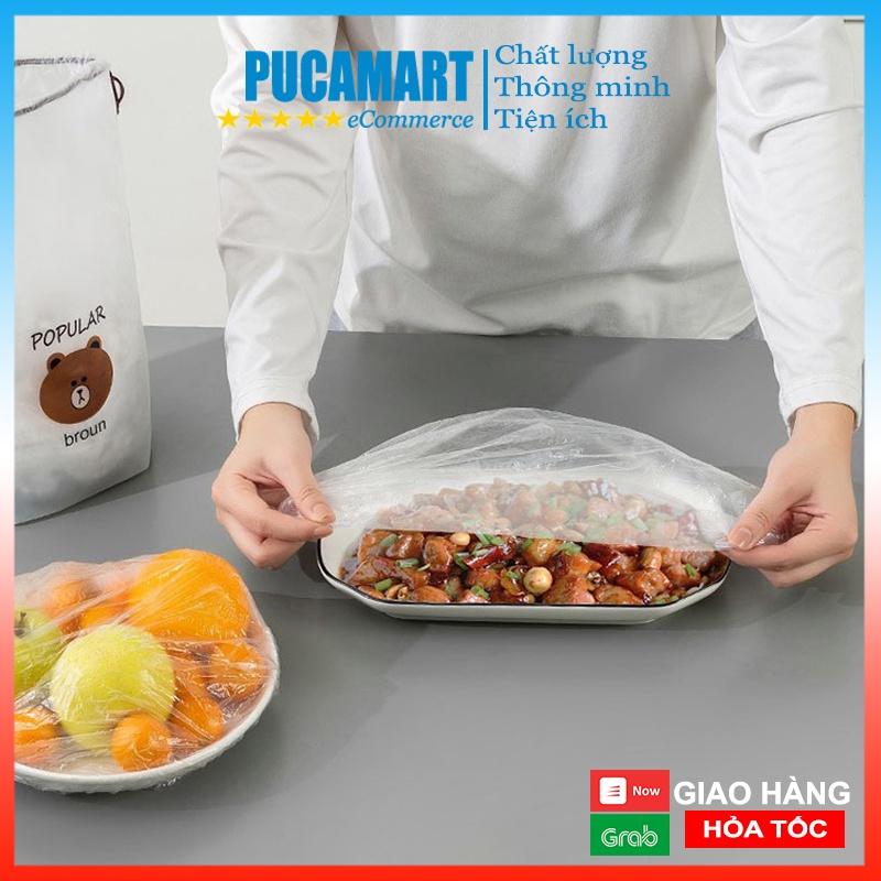 Combo 100 Màng Bọc Thức Ăn, Thực Phẩm Có Bo Chun Co Giãn Hình Gấu - PucaMart