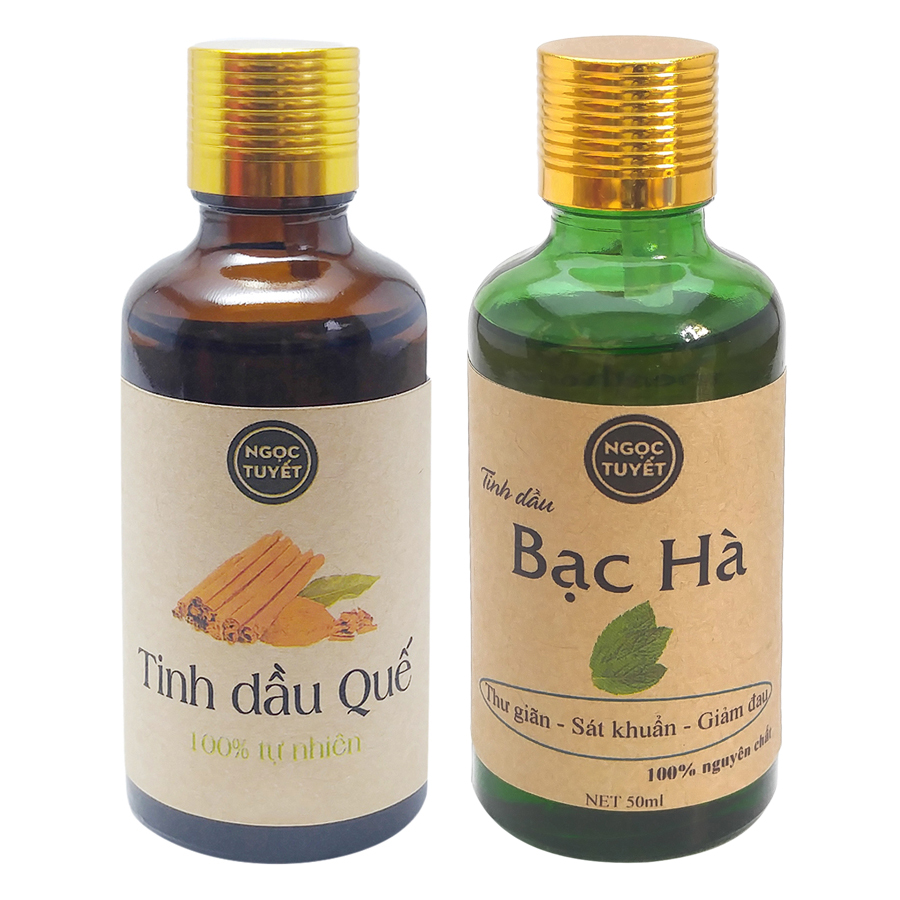 Combo 2 Chai Tinh Dầu Bạc Hà + Tinh Dầu Quế Ngọc Tuyết (50ml x 2)