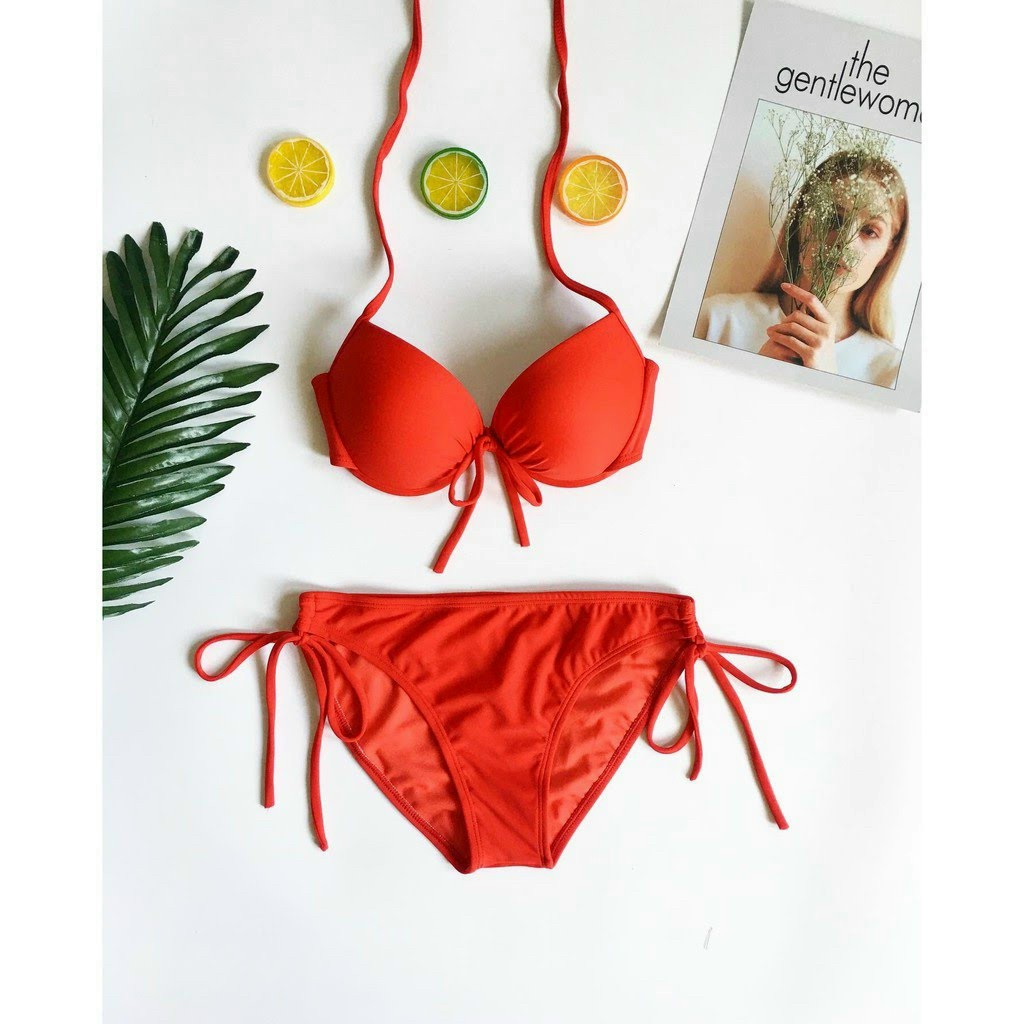 Bikini Tam Giác Có Gọng Nâng Ngực Màu Neon