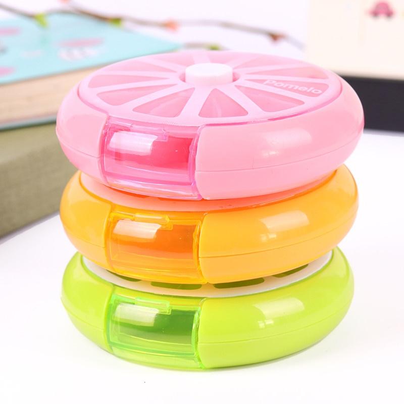 7 Day Pill Box Weekly Rotating Travel Pill Case Splitter Pill Organizer Portable Medicine Box Pill Container Health Care Tools