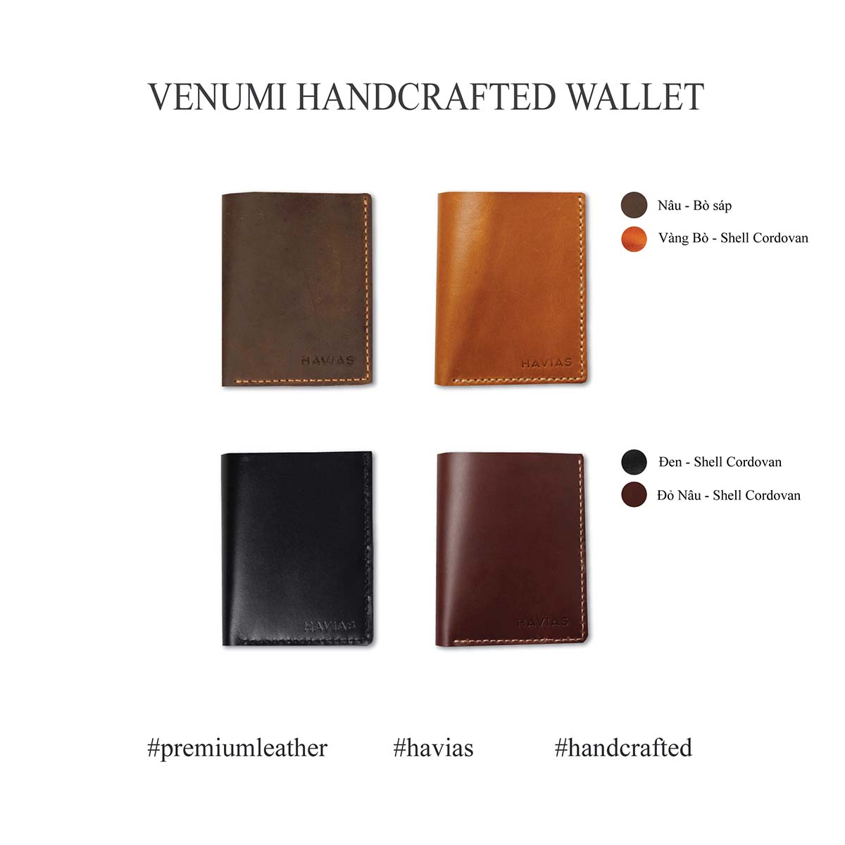 Ví da đứng Venumi Handcrafted Wallet