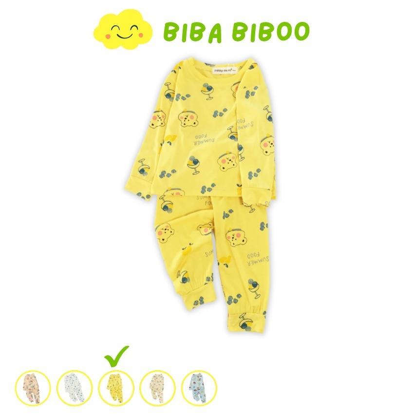 Bộ Quần Áo Trẻ Em Dài Tay Minky Mom LDD08 Từ 8-28 Kg, Vải Thun Lạnh Mềm Mại, Co Giãn, Thấm Hút Mồ Hôi - Màu Nude