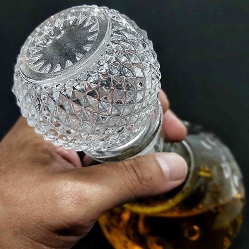 Chai Thủy Tinh Dáng Tròn 1000ml Cao Cấp Nắp Thủy Tinh.