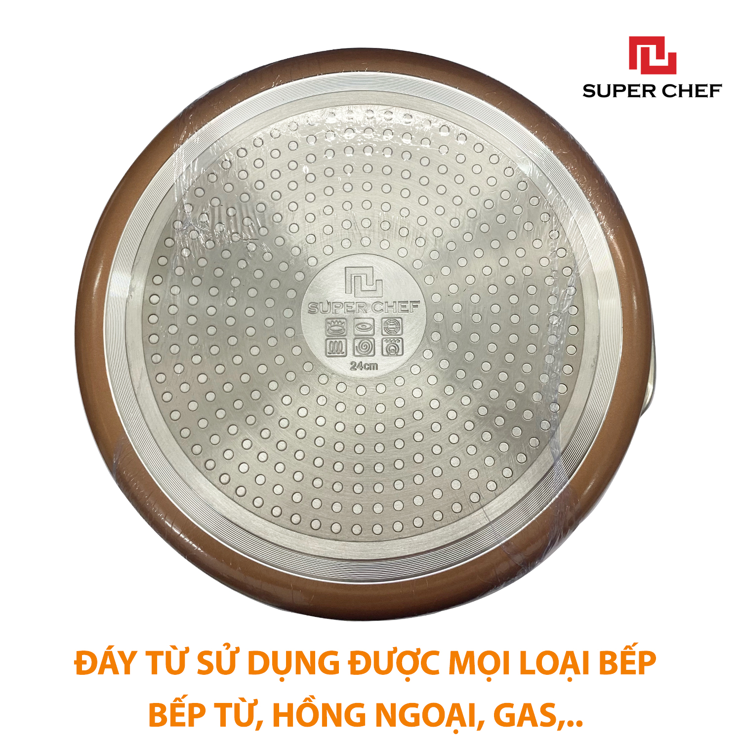 Combo Nồi Chảo Tròn Chống Dính Super Chef Đáy Từ Cao Cấp, An Toàn, Bền Bỉ Size NC26