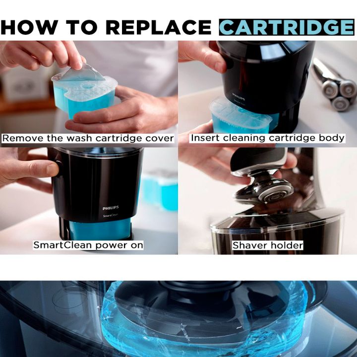 Bình nước rửa máy cạo râu Philips Cleaning cartridge JC302/52 - Hàng chính hãng