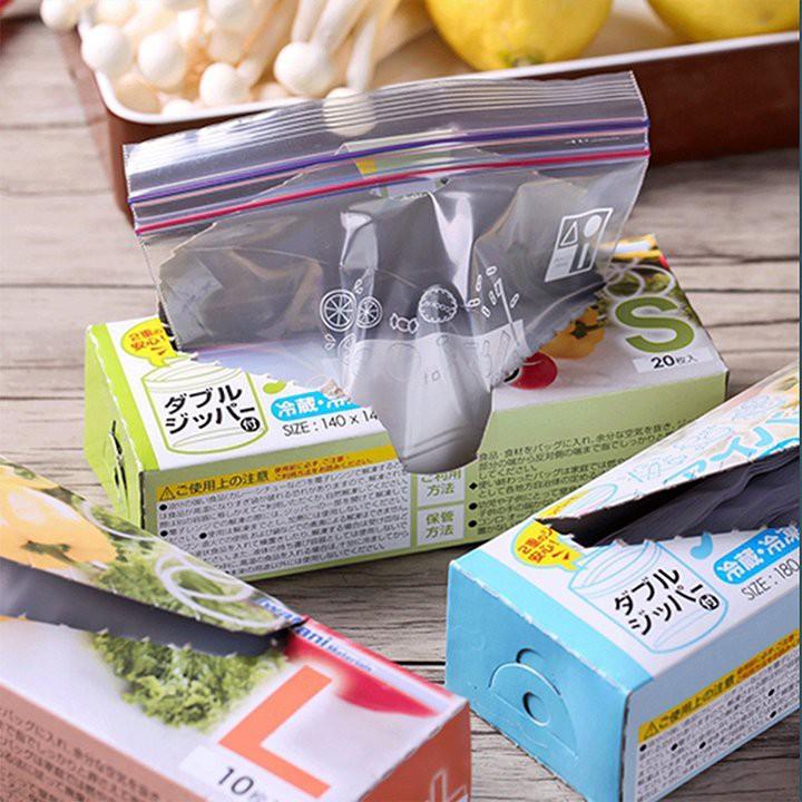 COMBO 3 HỘP túi Zip đựng thực phẩm Nhật Bản, không gây mùi, ngăn chặn không khí và vi khuẩn, an toàn vệ sinh thực phẩm.
