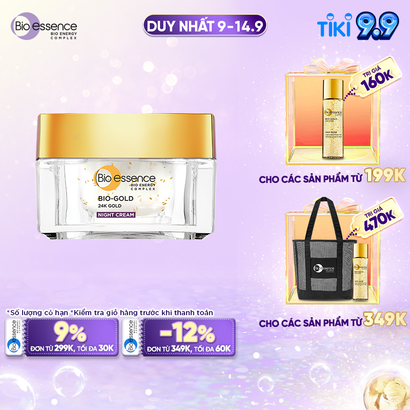 Kem Dưỡng Ngăn Ngừa Dấu Hiệu Lão Hóa Chiết Xuất Vàng Sinh Học 24K Bio-Gold Bio-Essence 40g (Ban Đêm)