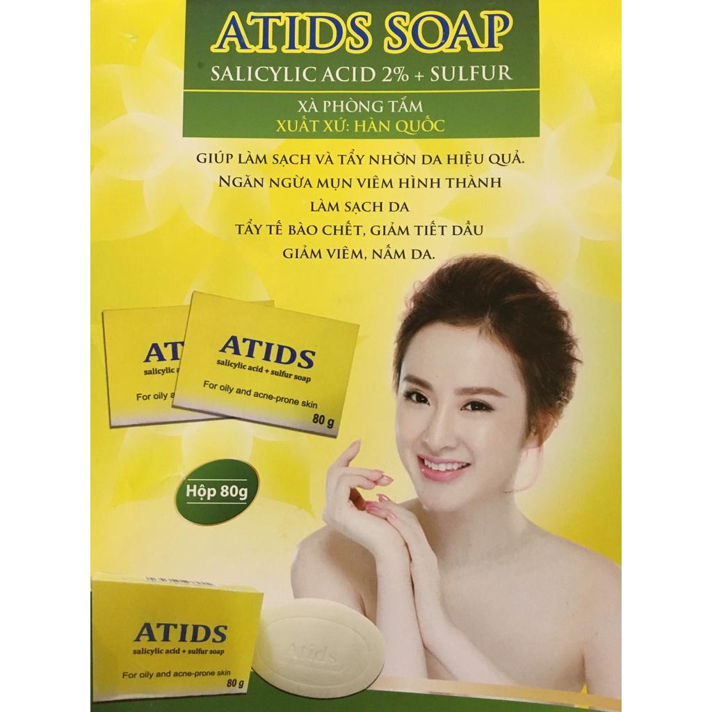 Xà Phòng Tắm ATIDS Soap 80g - Giảm Mụn Lưng, Giúp Làm Sạch - Cho Da Mụn, Dầu - Salicylic ACid 2% + Sulfur