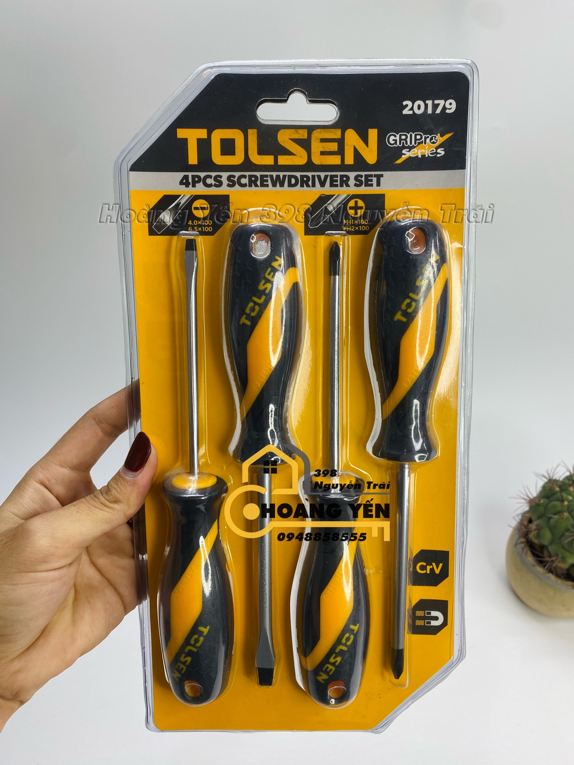 Bộ Tua Vít 4PCS TOLSEN 20179 Đầu Từ Tính Hoàn Thiện